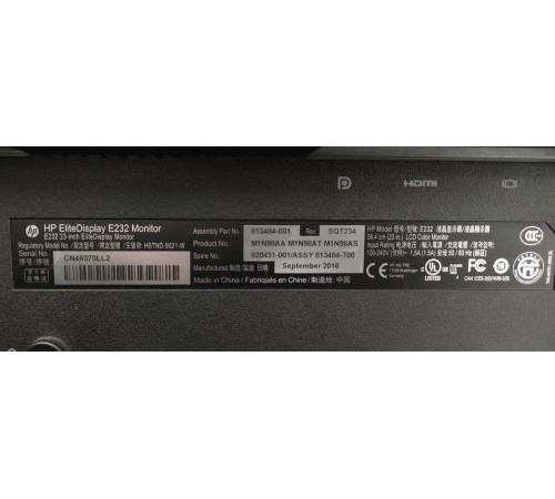 Монитор 23" HP EliteDisplay e232 1920х1080 16:9 IPS WLED