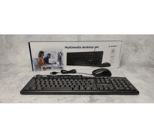 Комплект проводной клавиатуры + мышь Gembird KBS-UM-03-UA (USB) Black NEW