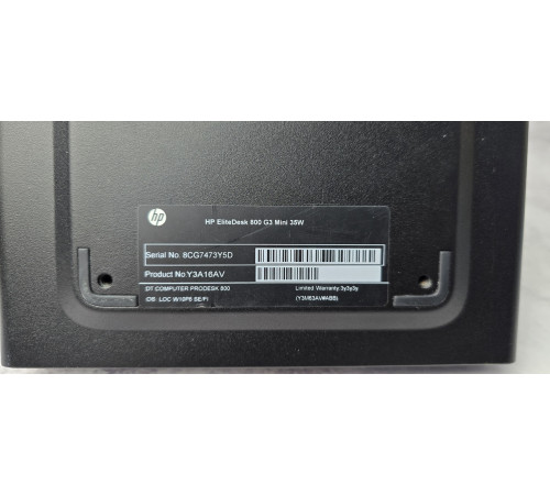 Компьютеры HP EliteDesk 800 G3 Mini i5-7500t 8Gb DDR4 256Gb SSD