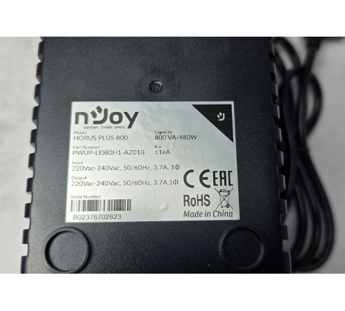 Источник бесперебойного питания (ИБП) NJOY Horus Plus 800 (PWUP-LI080H1-AZ01B) Black NEW Новый