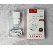 Сетевое зарядное устройство Hoco C12Q (QC3.0 USB/3A) + кабель Type-C NEW Новый