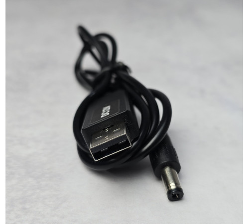 Кабель питания к роутеру от повербанка (USB to 12V) 1 м Black NEW