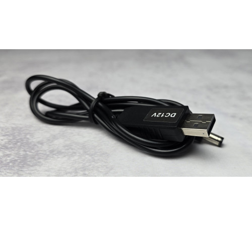 Кабель питания к роутеру от повербанка (USB to 12V) 1 м Black NEW
