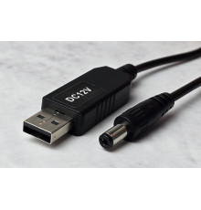 Кабель питания к роутеру от повербанка (USB to 12V) 1 м Black NEW