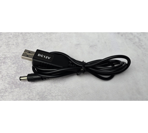 Кабель питания к роутеру от повербанка (USB to 12V) 1 м Black NEW