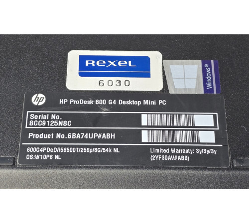 Компьютер ПК HP 600 G4 Mini i3-8100t 8Gb DDR4 NVMe 256Gb SSD