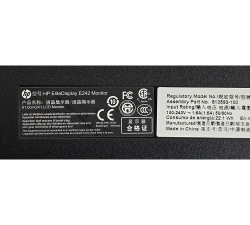Монитор 24" HP EliteDisplay E242 1920x1200 16:10 IPS WLED