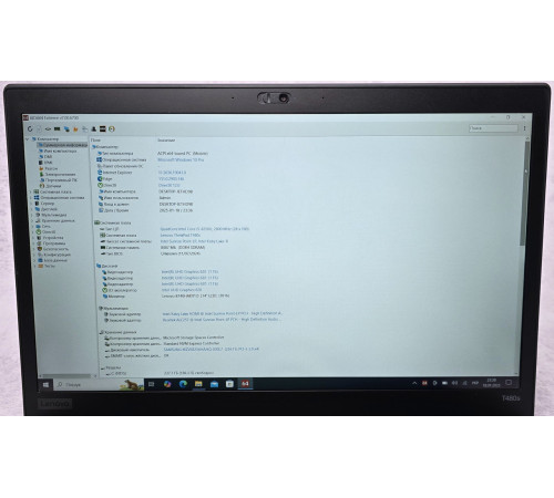 Ноутбук 14" Lenovo Thinkpad T480s i5-8650U 8GB распай + 8GB DDR4 256GB SSD M.2 NVME 1920x1080 IPS Touch