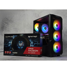 Игровой ПК компьютер Radeon RX6800 Ryzen 5 7500F 32GB DDR5 NVME 1Tb NVME SSD M.2 SeaSonic 850W Black NEW