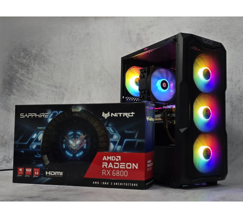 Игровой ПК компьютер Radeon RX6800 Ryzen 5 7500F 32GB DDR5 NVME 1Tb NVME SSD M.2 SeaSonic 850W Black NEW