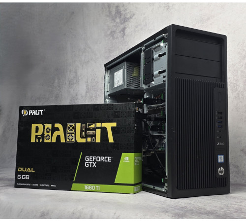 Игровой ПК компьютер HP Z240 Xeon E3-1270 v6 GTX1660Ti/Super 16GB DDR4 256Gb NVMe SSD M.2 + HDD 3.5 750Gb