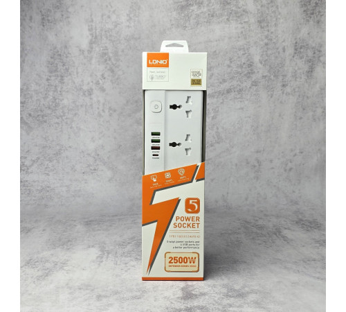 Сетевой фильтр LDNIO SC5415 2 м 1 PD 20W 1 QC 18W 2 auto ID White Новый NEW