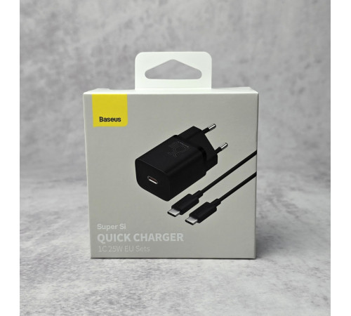 Сетевое зарядное устройство для Baseus Super Si 25W With cable Type-C черный Black Новый NEW