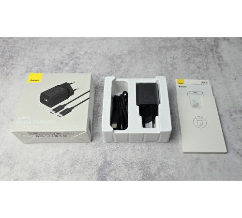 Сетевое зарядное устройство для Baseus Super Si 25W With cable Type-C черный Black Новый NEW
