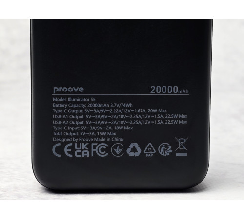 Повербанк PowerBank Proove Illuminator SE 20000mAh PD+QC 22.5W Новый NEW