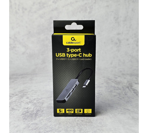 Мультипортовый адаптер USB Type-C Cablexpert UHB-CM-CRU3P1U2P2-01 Новый NEW