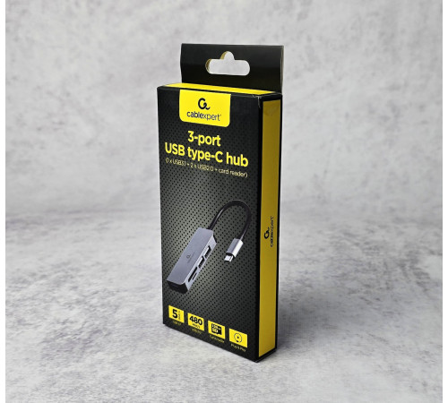 Мультипортовый адаптер USB Type-C Cablexpert UHB-CM-CRU3P1U2P2-01 Новый NEW
