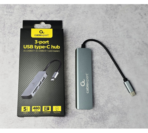Мультипортовый адаптер USB Type-C Cablexpert UHB-CM-CRU3P1U2P2-01 Новый NEW