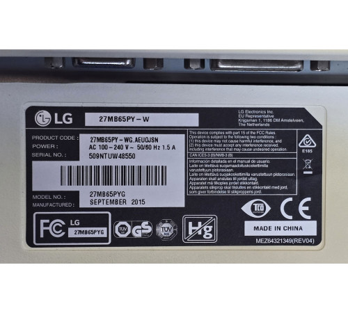 Монитор 27" LG 27MB65PY 1920х1080 16:9 IPS LED встроенные динамики 2х1W