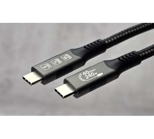 Кабель USB 4 Type-C to Type-C Thunderbolt 4 PD 240W 40 Гбит/с 1.8 м Black Новый NEW