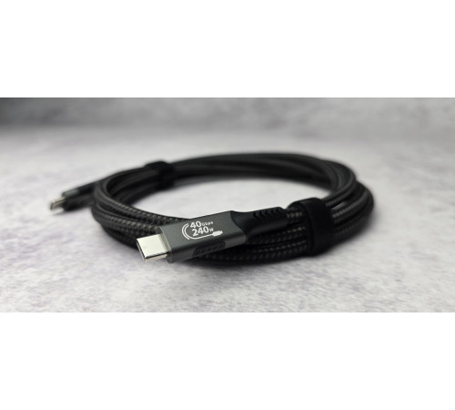 Кабель USB 4 Type-C to Type-C Thunderbolt 4 PD 240W 40 Гбит/с 1.8 м Black Новый NEW