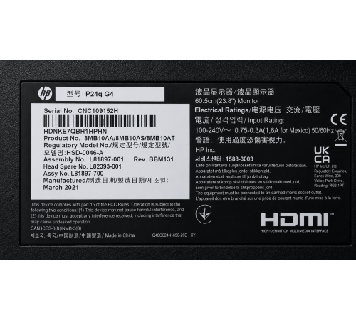 Монітор 23.8" HP P24q G4 2560×1440 IPS