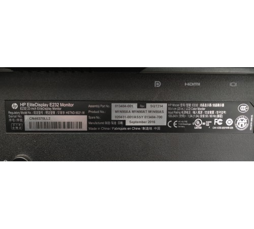 Монітор 23" HP EliteDisplay E232 IPS 1920×1080