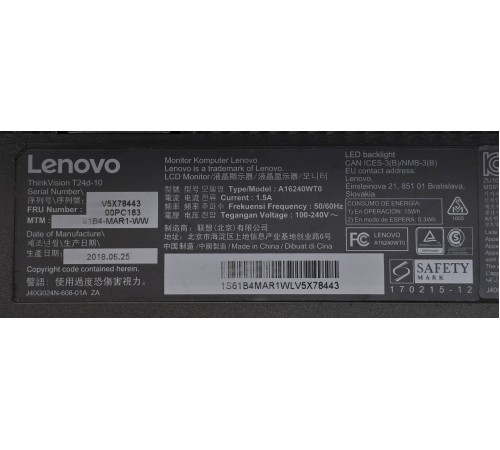Монитор 24" Lenovo ThinkVision T24d-10 1920×1200 IPS